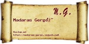 Madaras Gergő névjegykártya